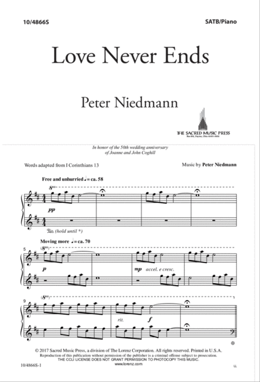 Love Never Ends 4-Part scores gallery preview page 1