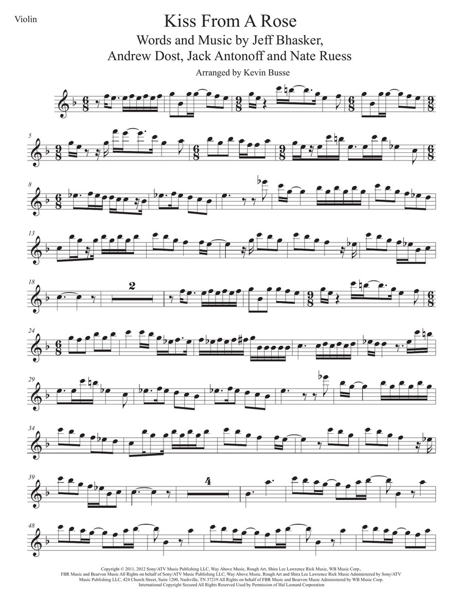 Kiss From A Rose Kiss From A Rose Violin Solo scores gallery preview page 1