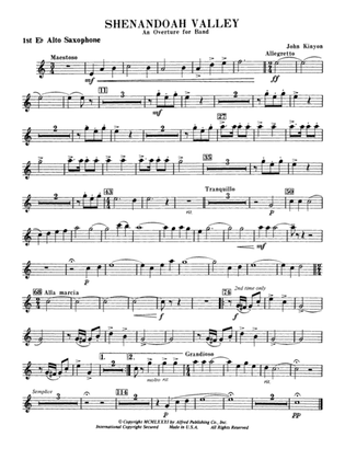 Shenandoah Valley: E-flat Alto Saxophone