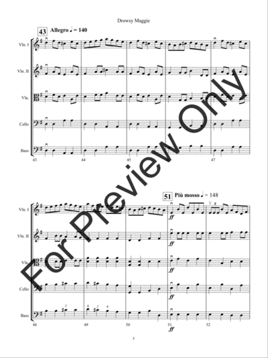 Drowsy Maggie String Orchestra scores gallery preview page 8