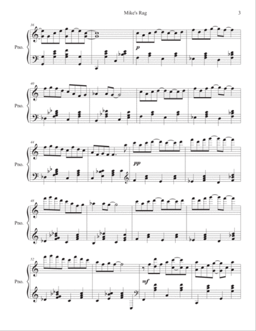 Mike's Rag Piano Solo scores gallery preview page 3