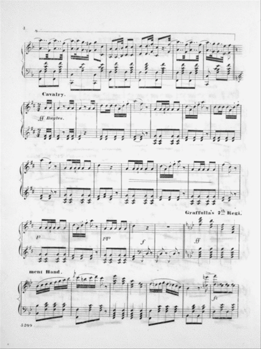 Drums & Trumpets, or, A Parade in Broadway of the 7th, 22d, & 71st Regiments of N.Y.S. Militia Trumpet scores gallery preview page 3