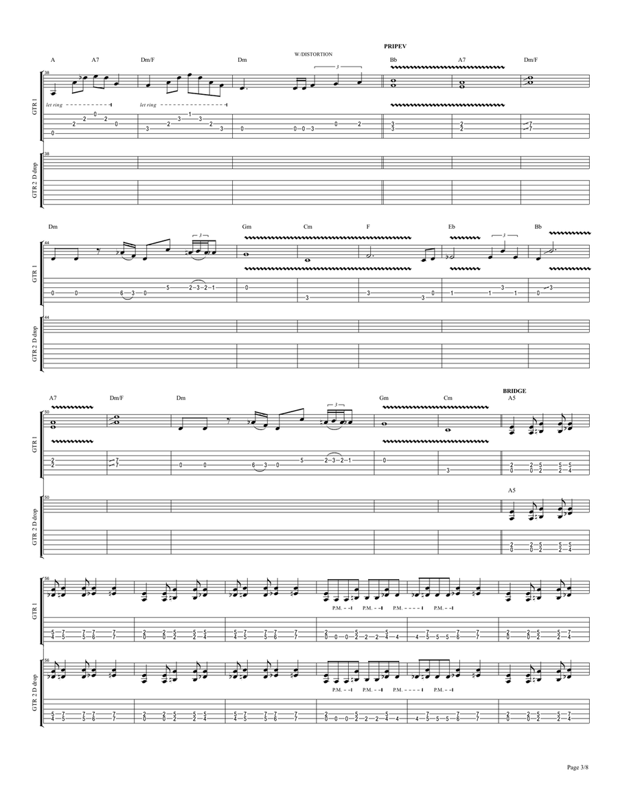 SRESHTA - SHTURCITE Cover by SLAVE FULL SCORE- Среща - Щурците Кавър партитура/таблатура: Acoustic Guitar scores gallery preview page 4