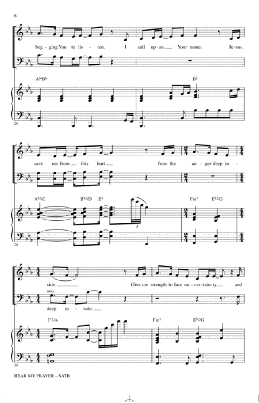 Hear My Prayer Hear My Prayer 4-Part scores gallery preview page 5