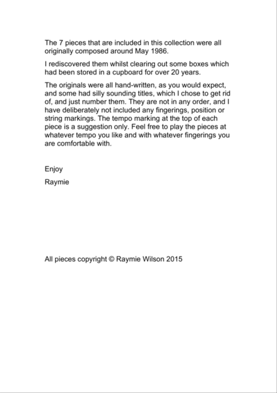 Seven original pieces for guitar. Classical Guitar scores gallery preview page 2