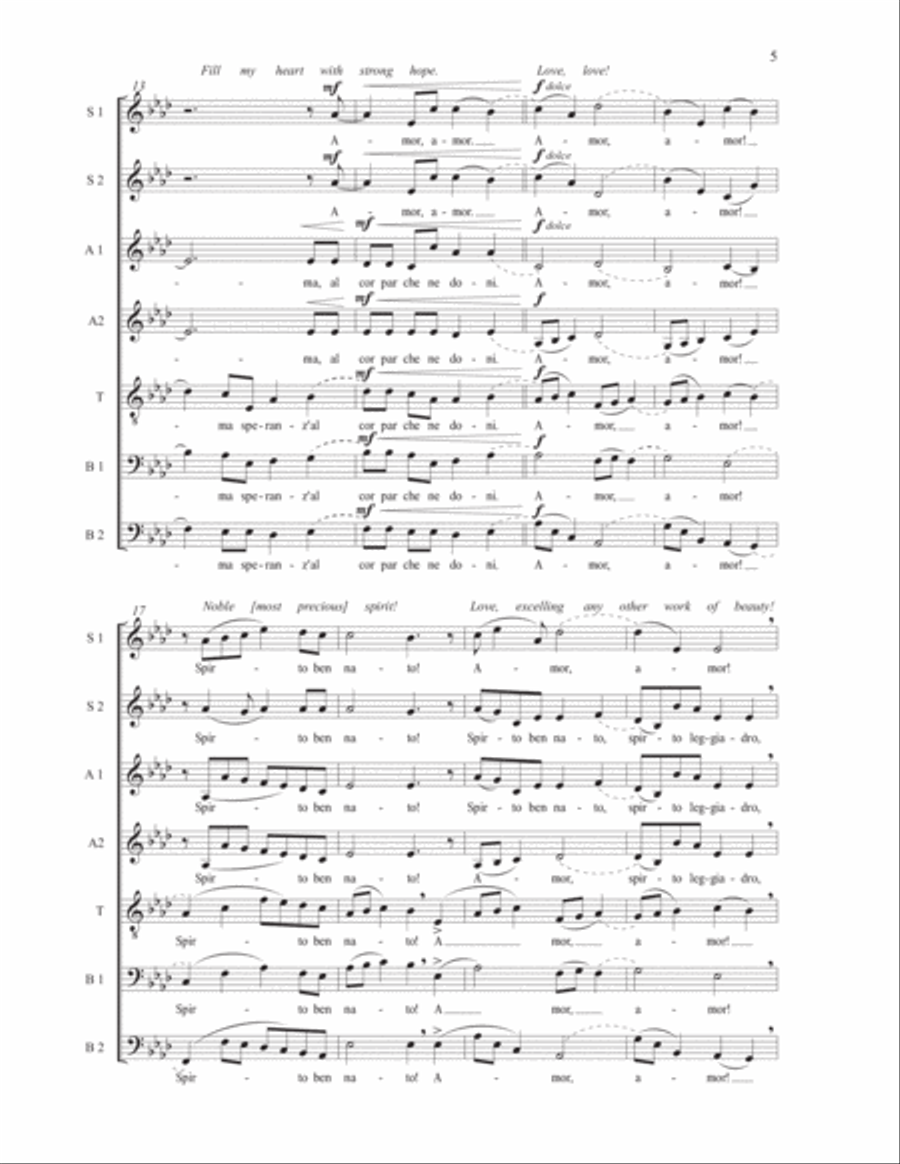 Michelangelo's Sonnet A Cappella scores gallery preview page 4