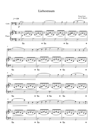 Liebestraum (Dream Of Love), Franz Liszt, For Cello & Piano