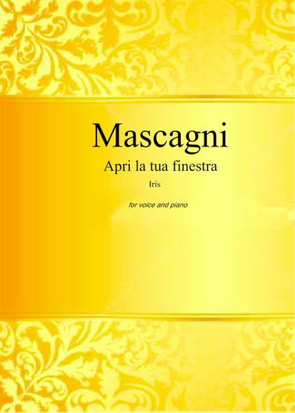 Mascagni - Apri la tua finestra for tenor and piano