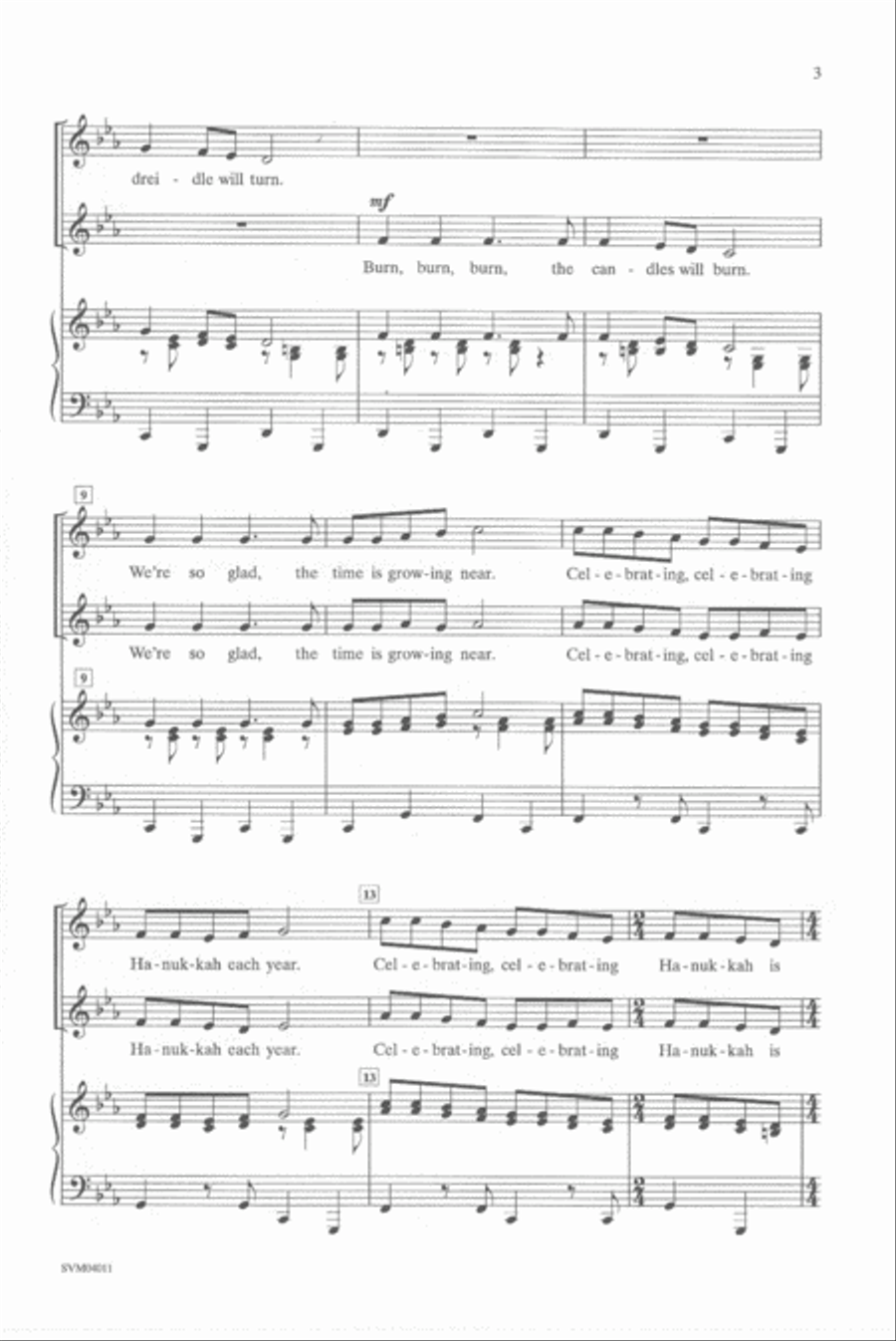 Celebrating Hanukkah 2-Part scores gallery preview page 3