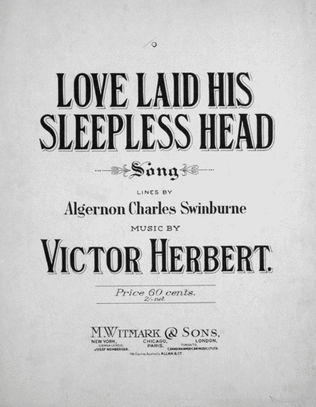 Book cover for Love Laid His Sleepless Head. Song