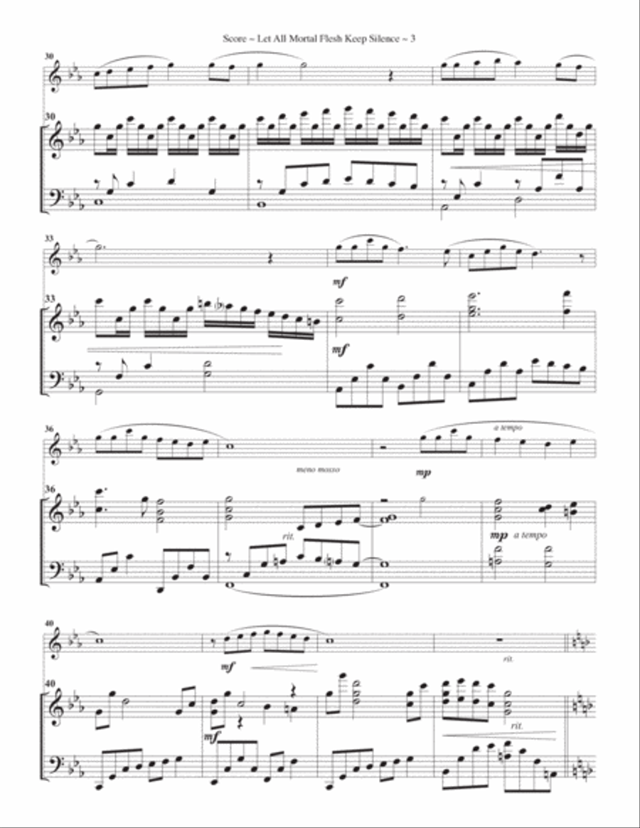 Let All Mortal Flesh Keep Silence - Cello solo Piano scores gallery preview page 4