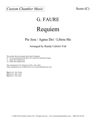 Book cover for Faure Requiem (string trio)