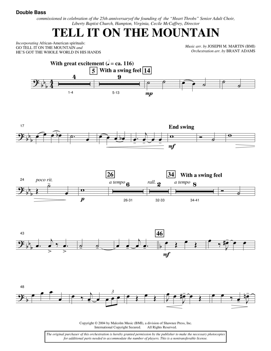 Tell It On The Mountain (from A World Of Christmas) - Double Bass Choir scores gallery preview page 1