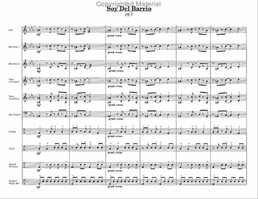 Soy Del Barrio Percussion Ensemble scores gallery preview page 3