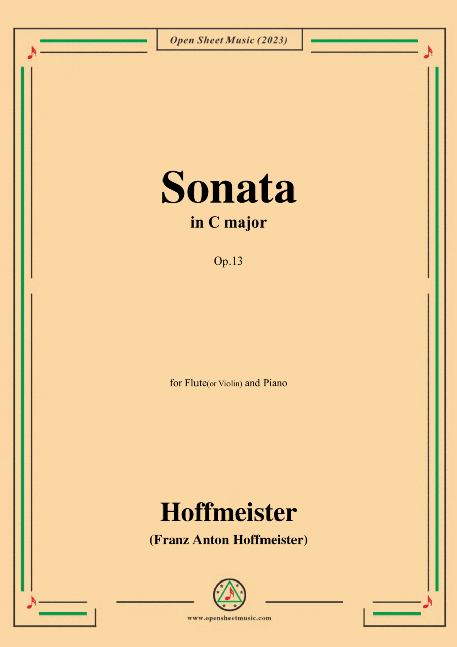 Hoffmeister-Sonata,in C Major,Op.13 Flute scores gallery preview page 1