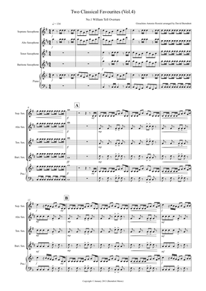 2 Classical Favourites for Saxophone Quartet (volume four)