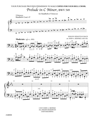 Book cover for Prelude in C Minor, BWV 549
