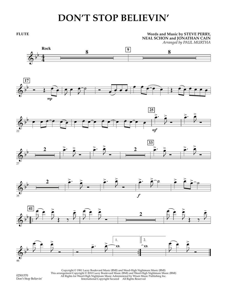 Don't Stop Believin' - Flute