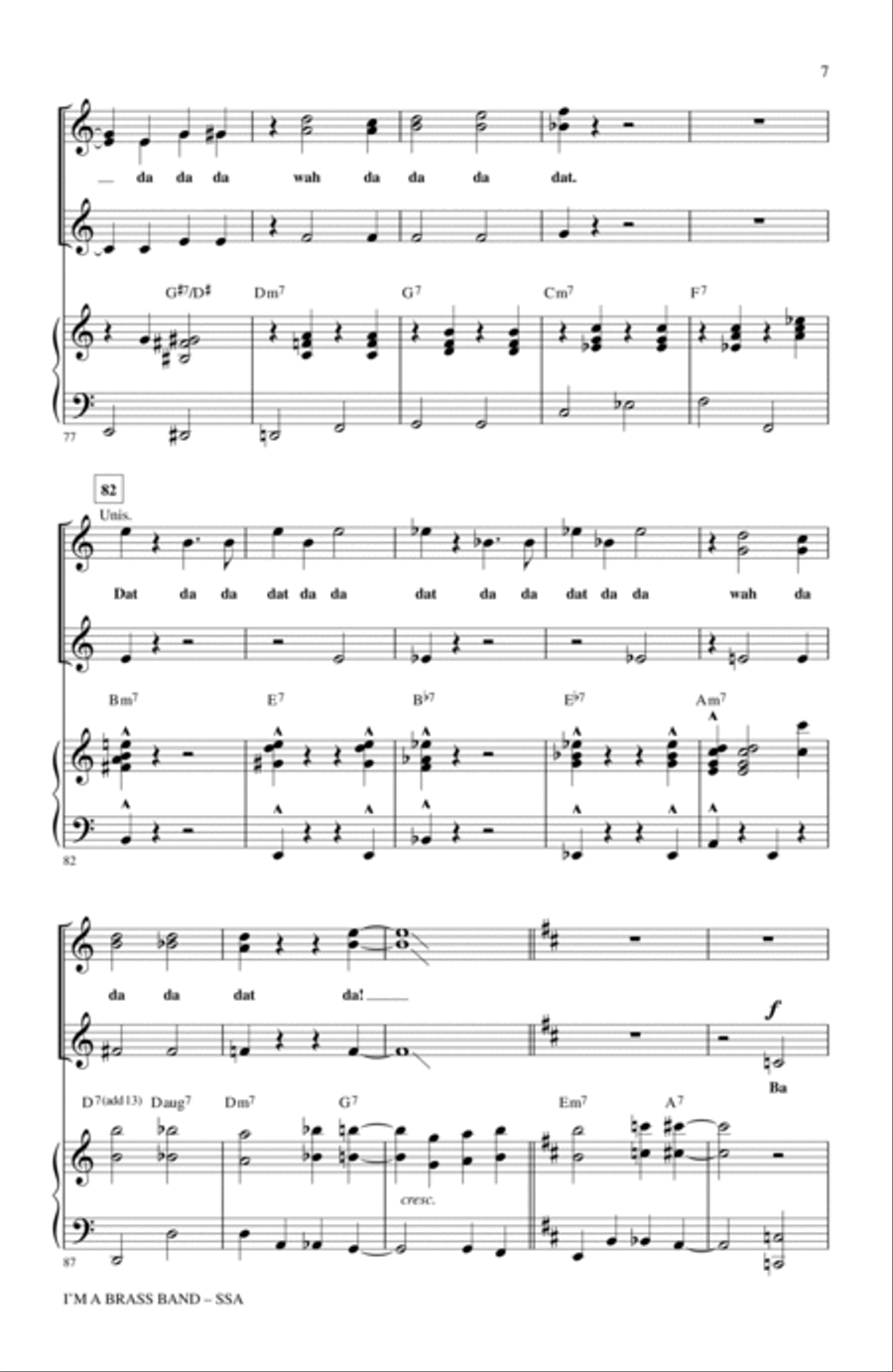 I'm A Brass Band (from Sweet Charity) SSA scores gallery preview page 6