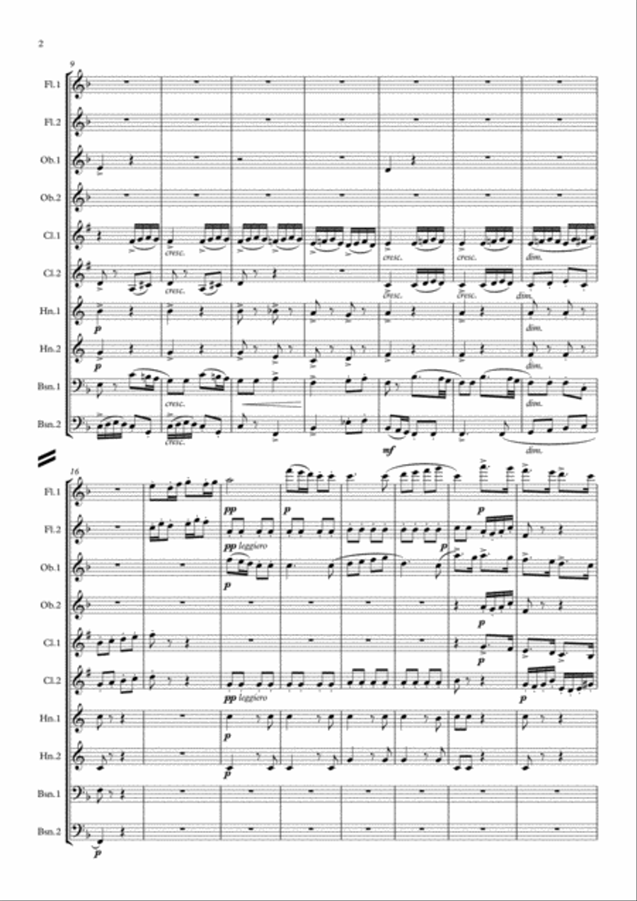 Dvorak: Serenade for Strings Op.22 Mvt. III Scherzo - wind dectet String Orchestra scores gallery preview page 2