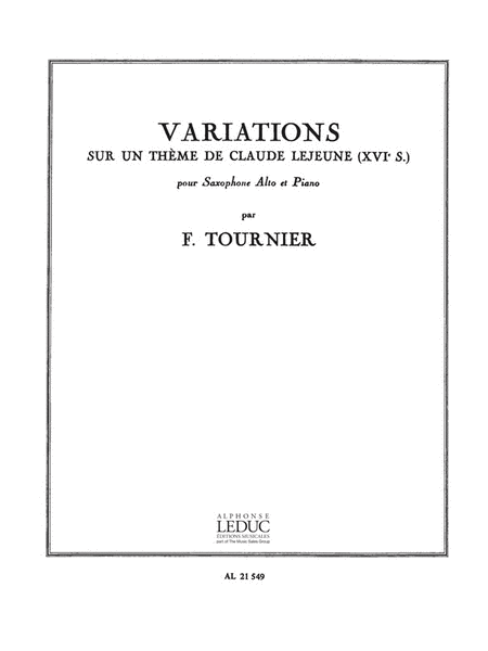 Variations Sur Un Theme De Claude Lejeune (saxophone-alto & Piano)