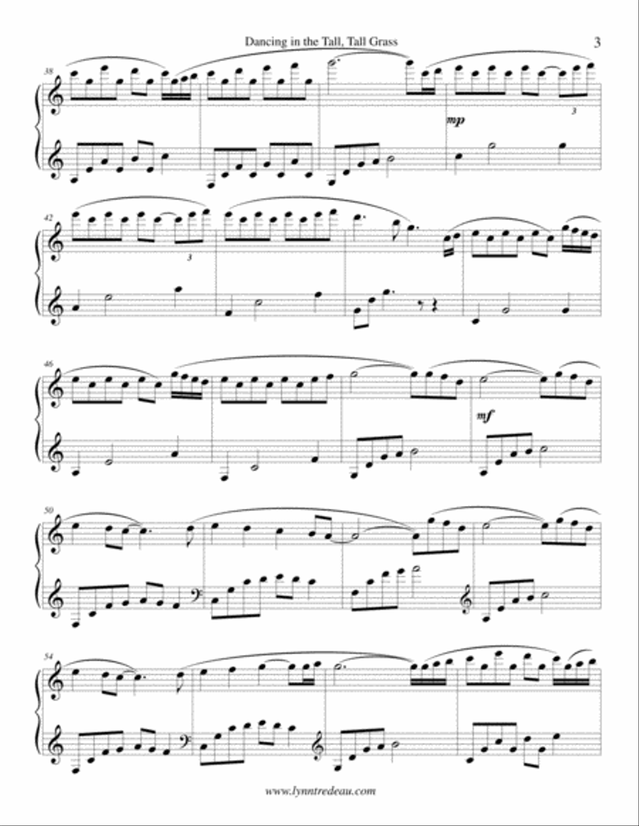 Dancing in the Tall, Tall Grass Piano Solo scores gallery preview page 3