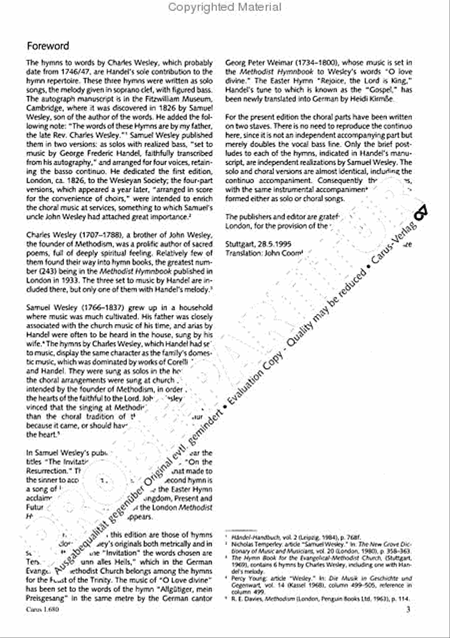 Handel: Three Wesley hymns Voice scores gallery preview page 4