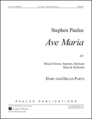 Book cover for Ave Maria Part Set (Harp & Organ)