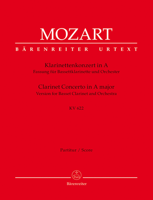 Book cover for Clarinet Concerto A major KV 622