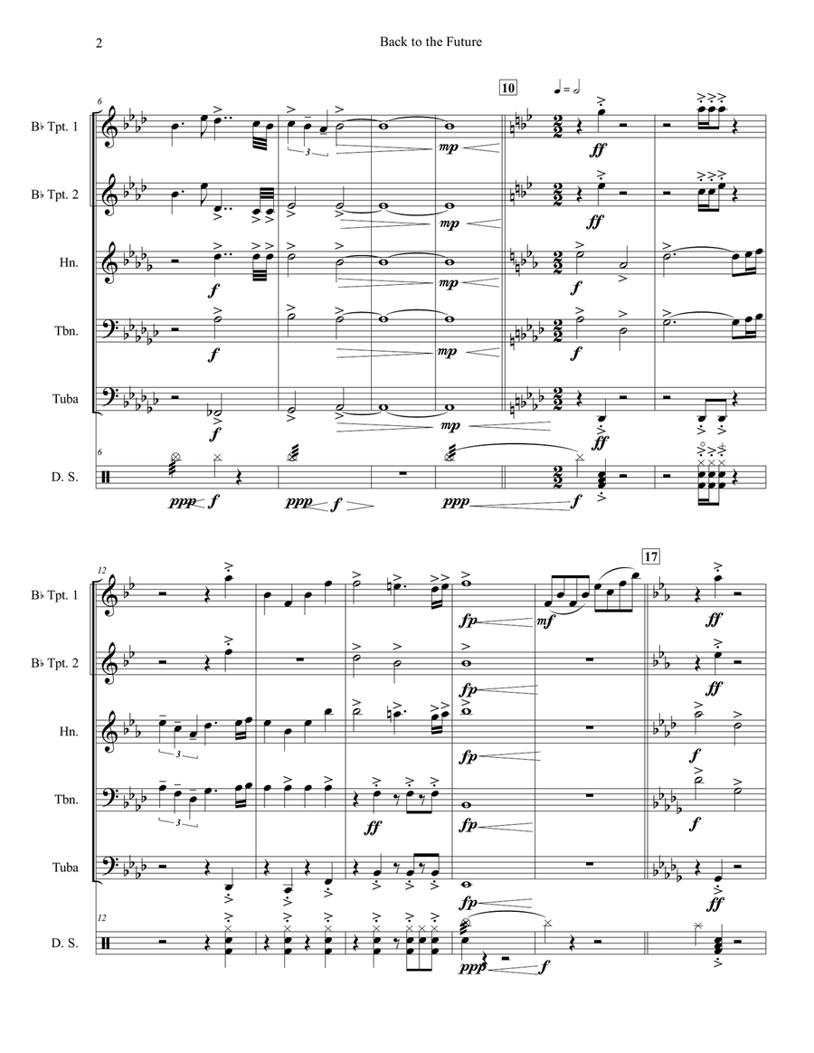 Back To The Future Brass Quintet scores gallery preview page 3