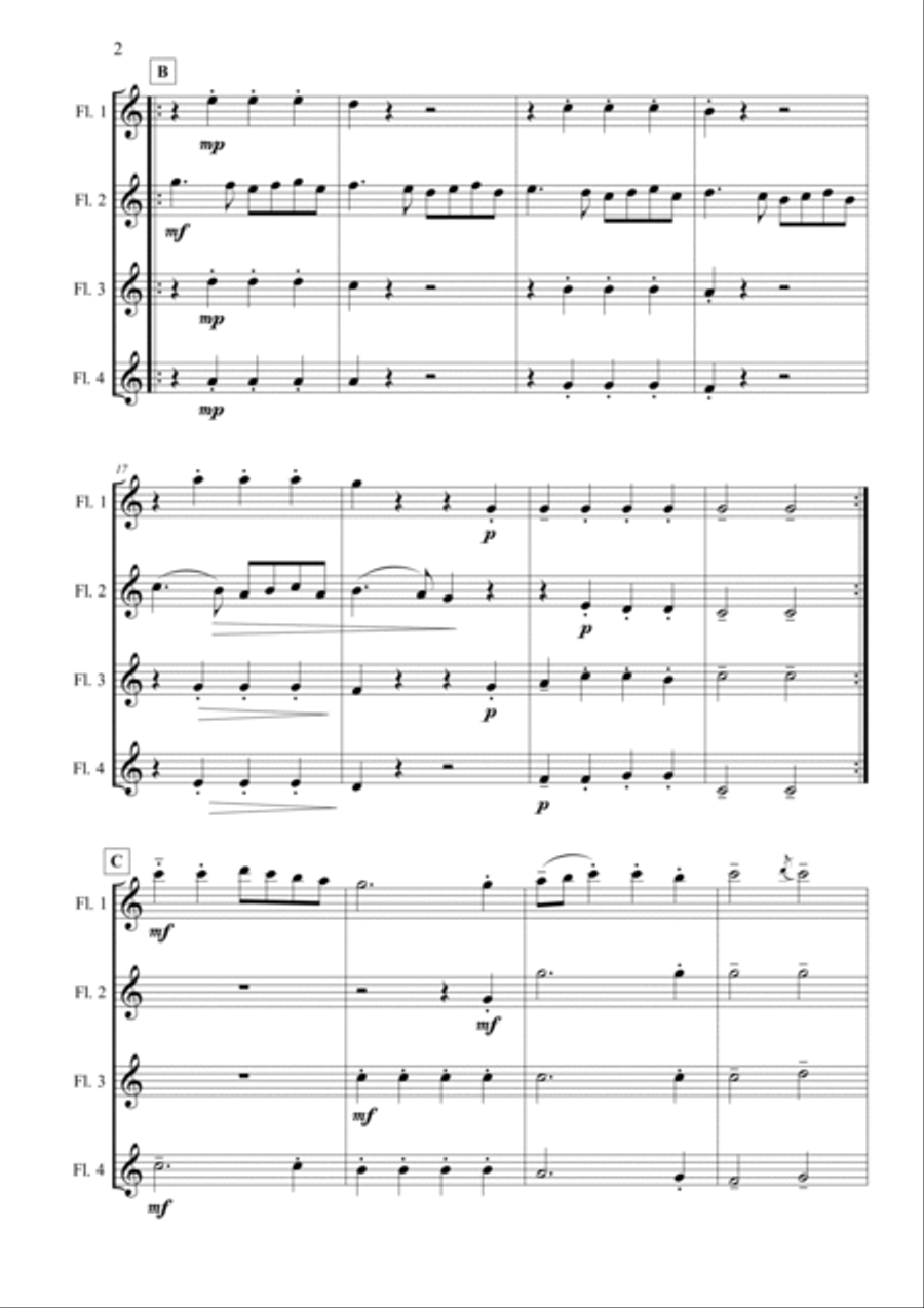 Ding Dong Merrily on High Woodwind Quartet scores gallery preview page 3
