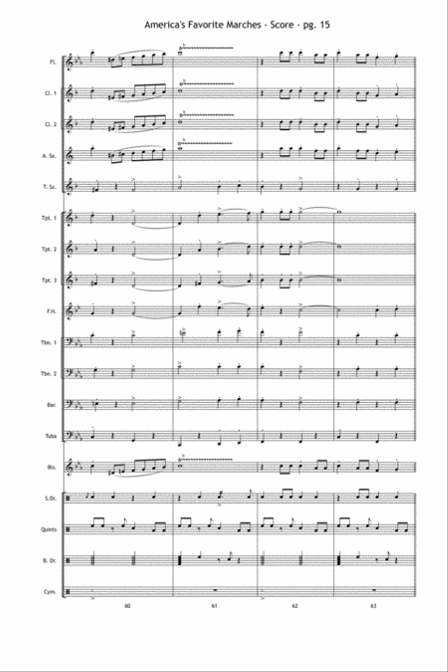 America's Favorite Marches Marching Band scores gallery preview page 16