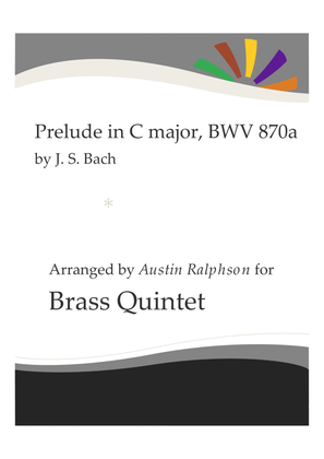 Book cover for Prelude in C major, BWV 870a - brass quintet