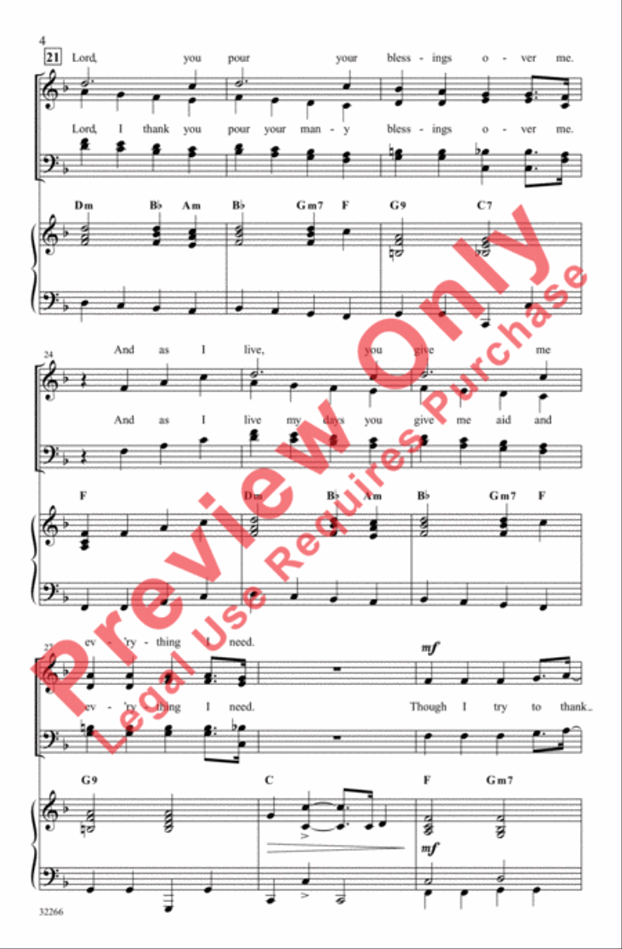 Blessings Over Me 4-Part scores gallery preview page 4