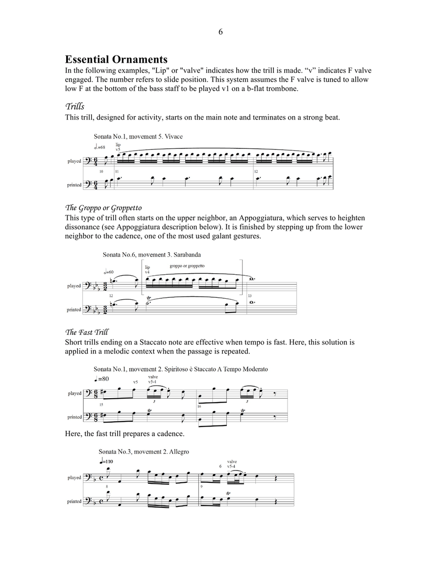 Six Sonatas for Trombone and Keyboard Trombone Duet scores gallery preview page 6