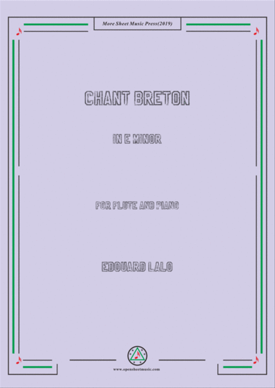 Lalo-Chant breton, for Flute and Piano Flute Solo scores gallery preview page 1