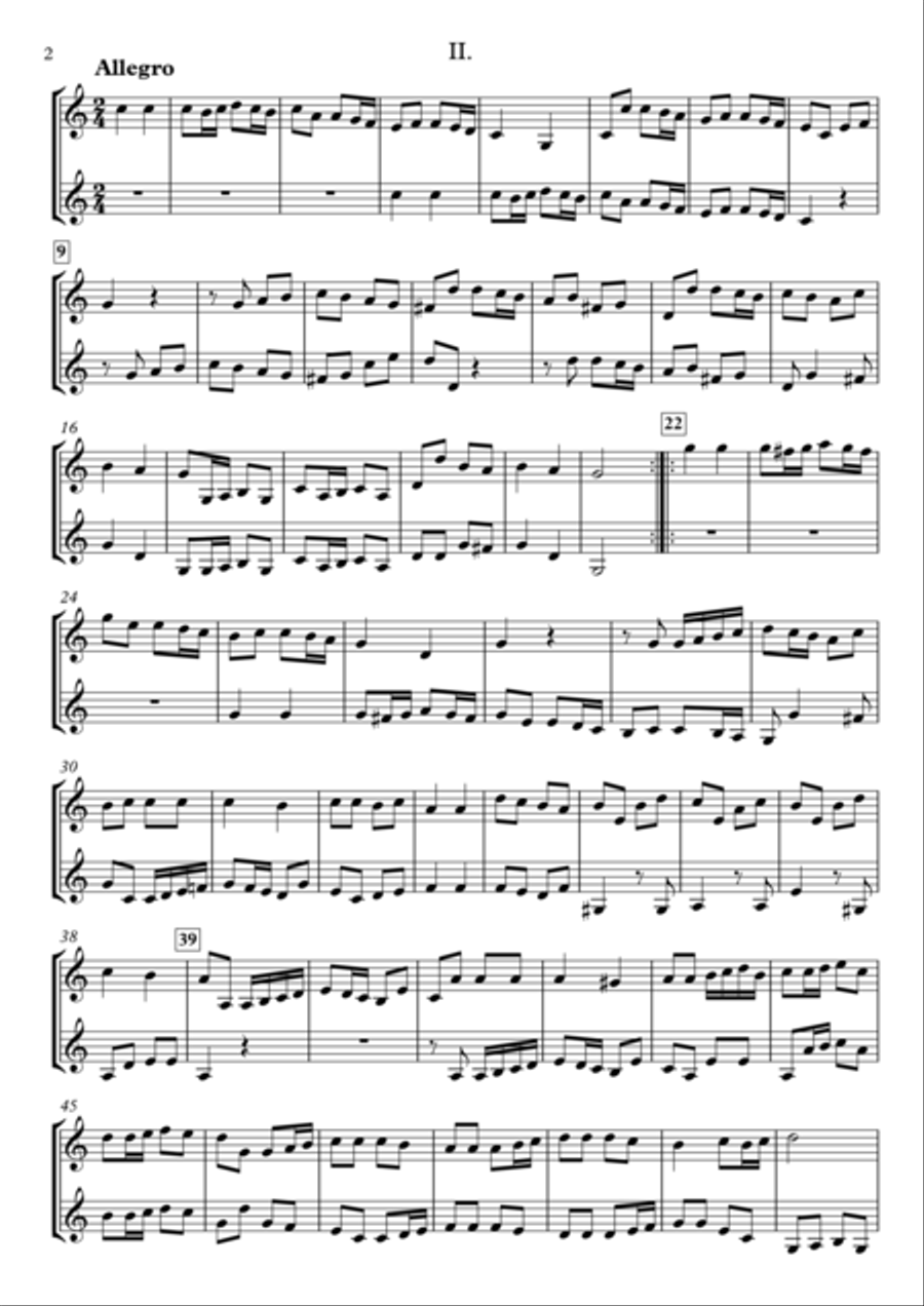 Sonate in C-major Op.24 for two Violins Violin Solo scores gallery preview page 2