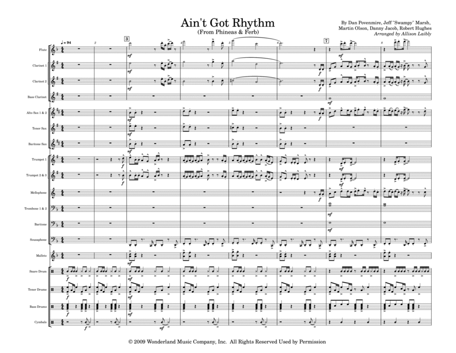 Ain't Got Rhythm Marching Band scores gallery preview page 1
