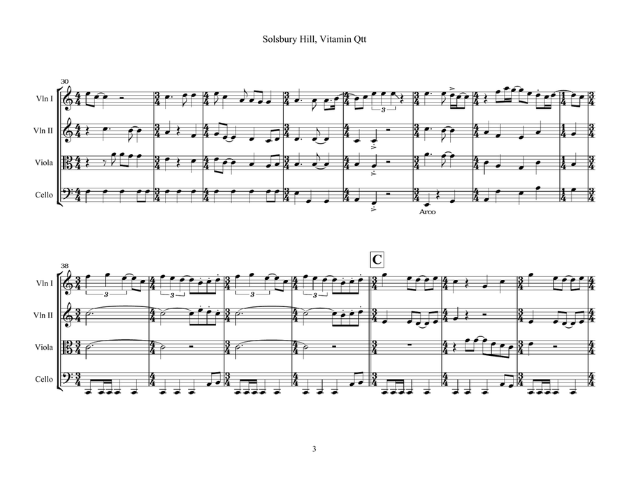 Solsbury Hill String Quartet scores gallery preview page 3