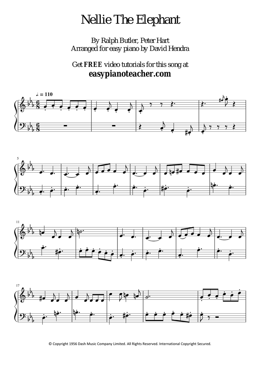 Nellie The Elephant Easy Piano scores gallery preview page 2