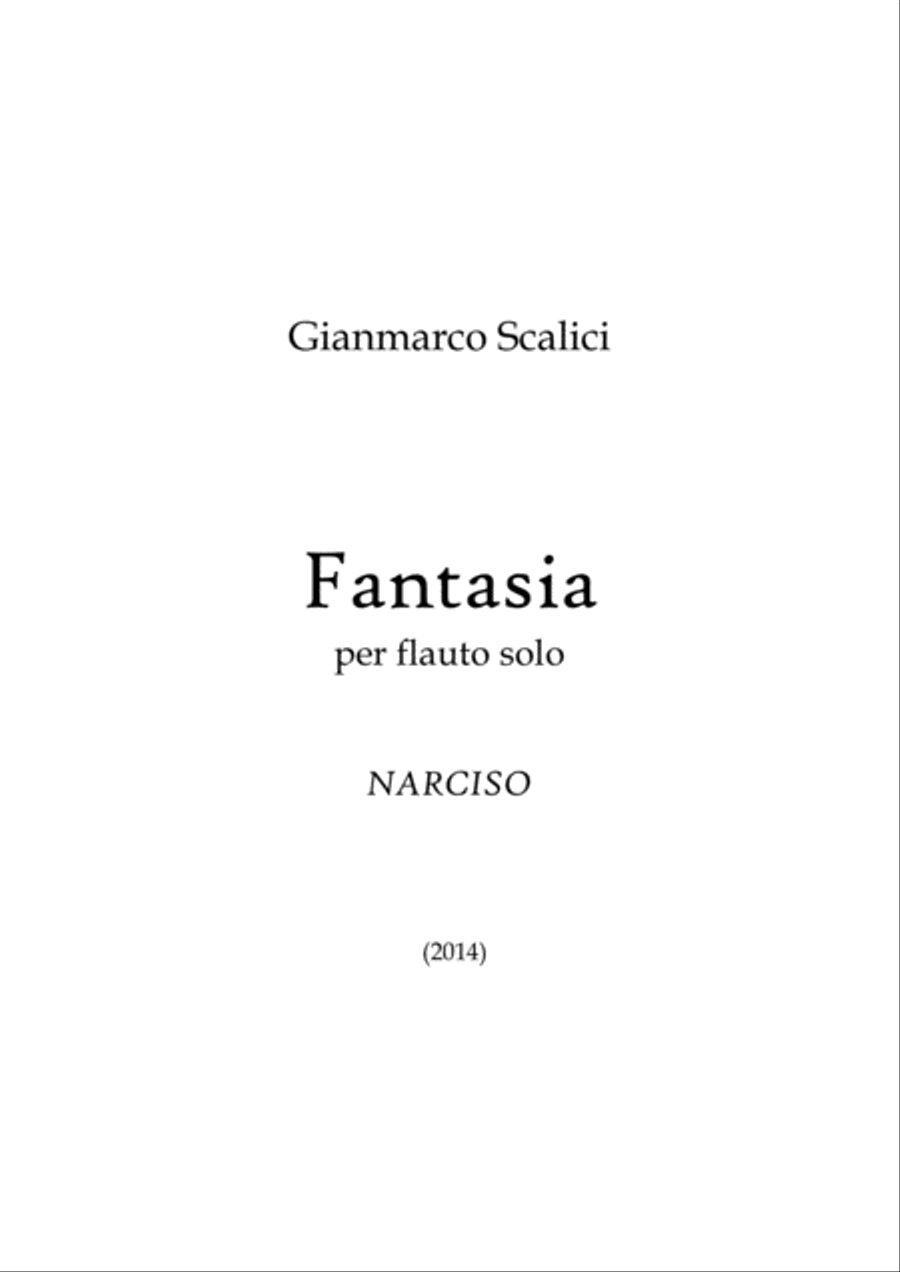 Fantasia NARCISO : for solo flute Flute Solo scores gallery preview page 1