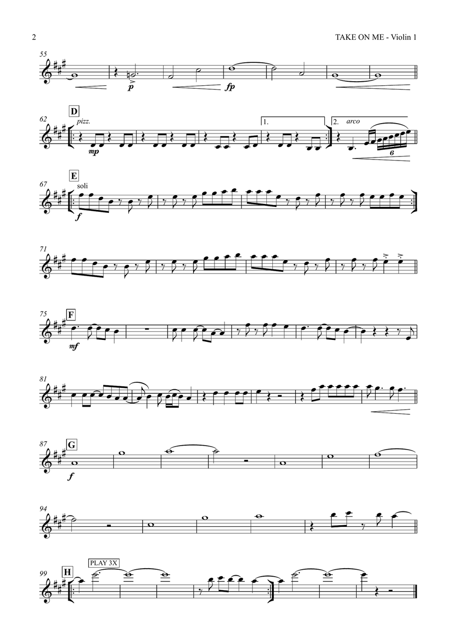 Take On Me Take On Me String Quartet scores gallery preview page 2