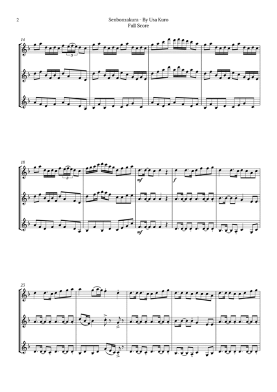 Senbonzakura String Trio scores gallery preview page 2