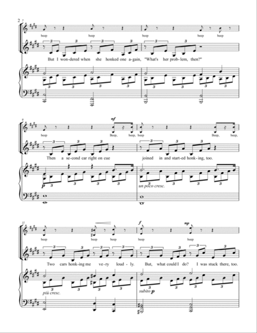 Beethoven's Wig - Beep Beep Beep (Music: Moonlight Sonata, Beethoven) Voice scores gallery preview page 3