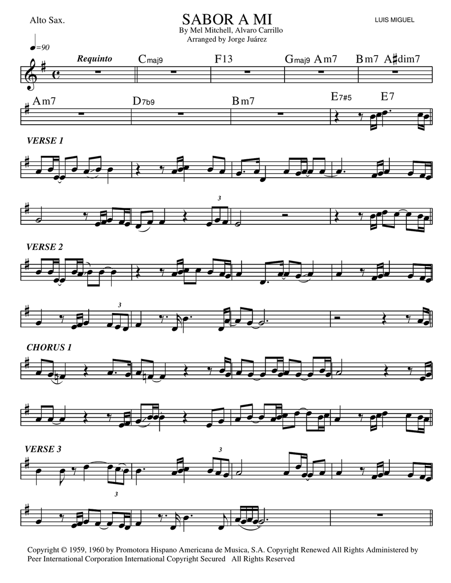 Sabor A Mi (be True To Me)