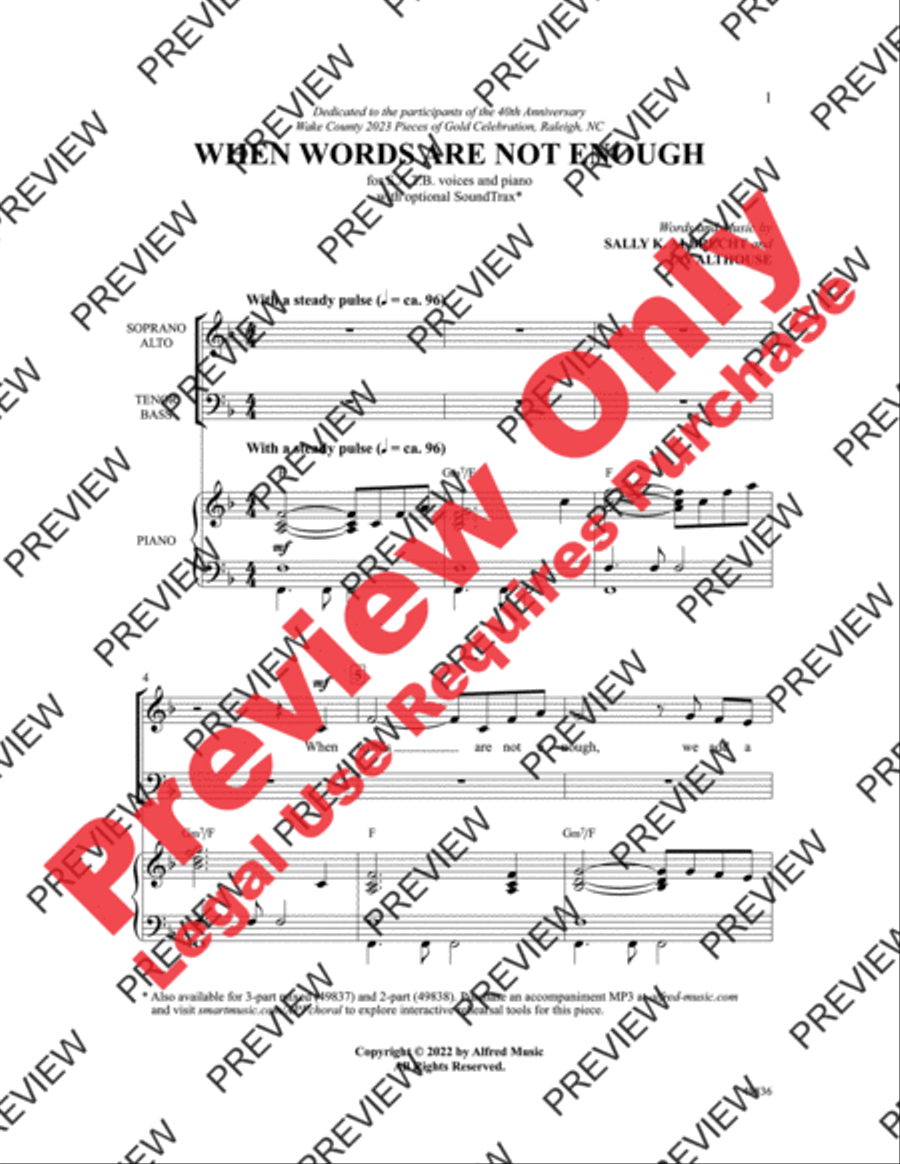 When Words Are Not Enough 4-Part scores gallery preview page 2