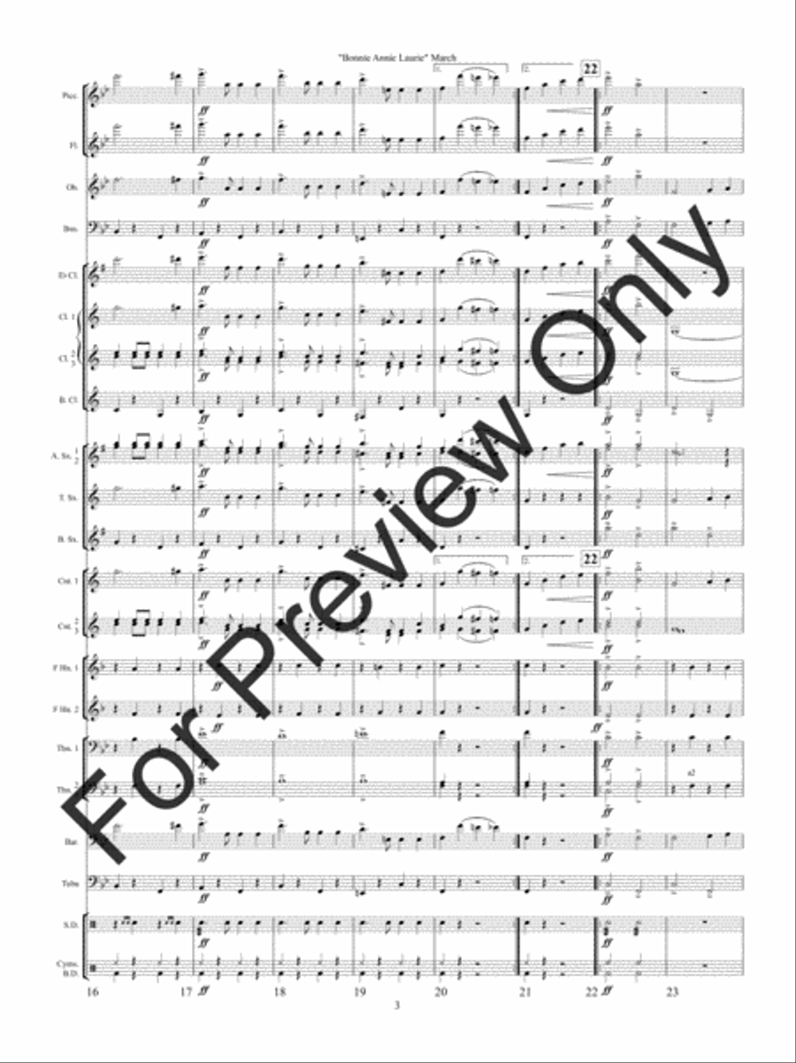 Bonnie Annie Laurie March (Score) Concert Band scores gallery preview page 6