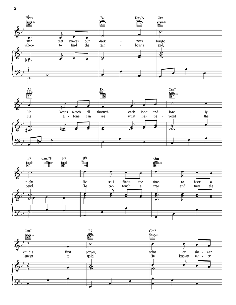 He Piano, Vocal, Guitar scores gallery preview page 2