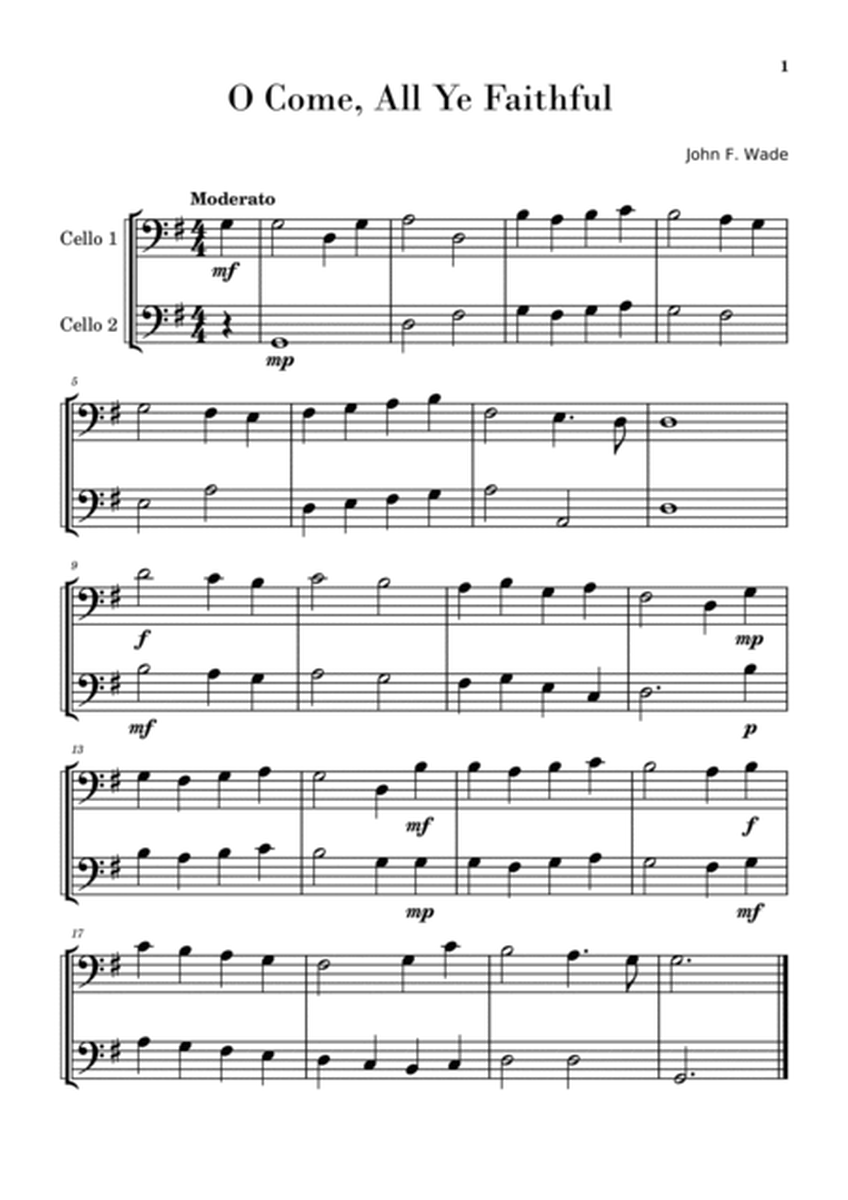 10 Christmas Favorites for Cello Duet Beginners (Easy) image number null