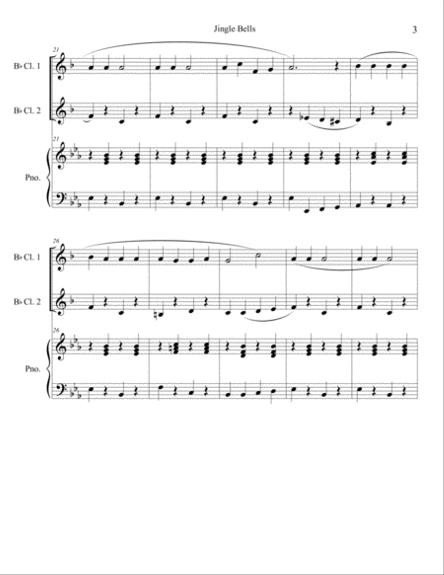 10 Christmas Duets for Clarinet with piano accompaniment vol. 1 Woodwind Duet scores gallery preview page 5